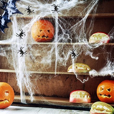 AOSTAR Halloween Stretch Spider Webs Indoor & Outdoor Spooky Spider ...