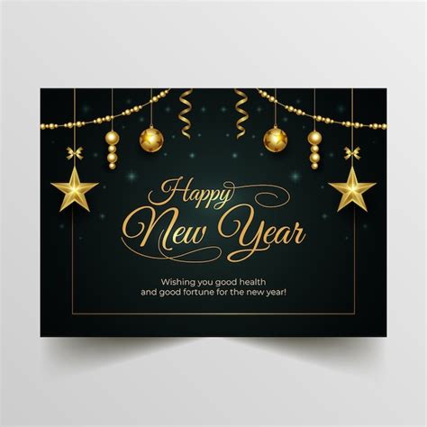 Free Vector | Realistic new year greeting card template