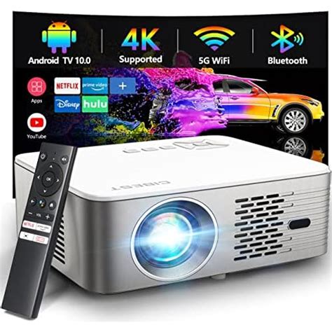 Netflix Projector, Cibest Projector Built in Google Android TV, WiFi ...