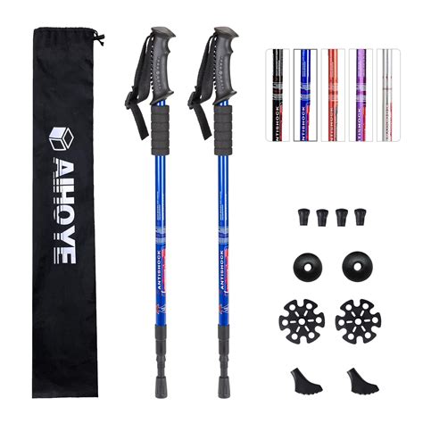 Aihoye Hiking Trekking Poles, 2 Pack Collapsible,Lightweight, Anti ...