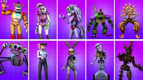 Fnaf Ar All Security Breach Characters Workshop Animations New World ...