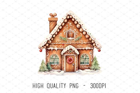 Christmas Gingerbread House Clipart Graphic by ArtCursor · Creative Fabrica