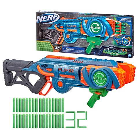 Nerf Elite 2.0 Flipshots Flip-32 Blaster, 32 Dart Barrels Flip to ...