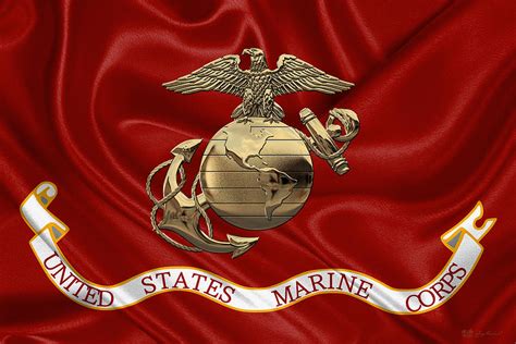 U. S. Marine Corps - N C O Eagle Globe And Anchor Over Corps Flag ...