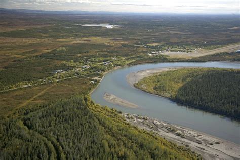 Free picture: aerial, Bettles, Evansville, Koyukuk, river