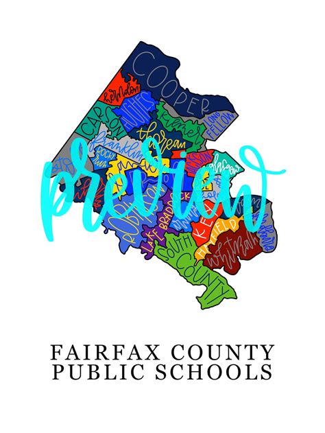 Fairfax County Public Middle Schools Map - Etsy