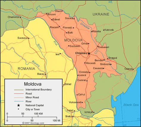 Moldova Map and Satellite Image