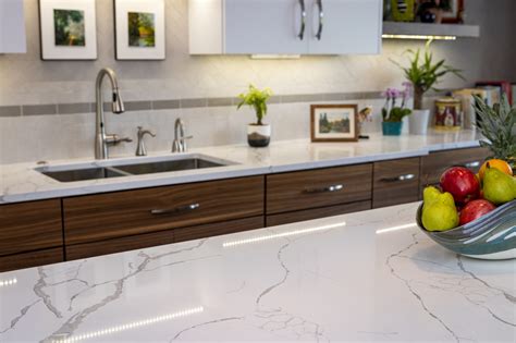 Calacatta Laza Quartz Kitchen Countertops - Premier Granite & Stone