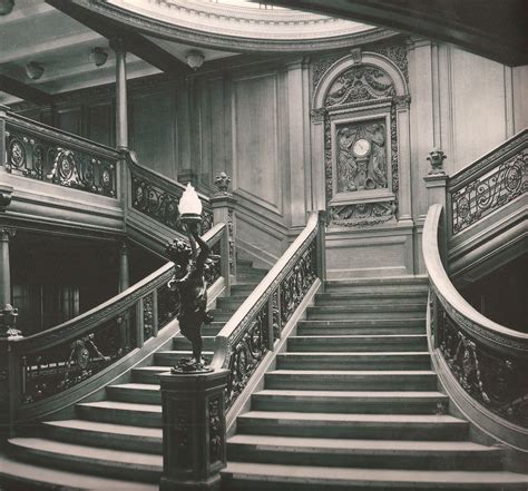 Titanic - Grand staircase, the cherub was actually salvaged. Now there ...