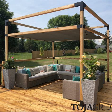 Pergola Kit with SHADE SAIL for 4x4 Wood Posts