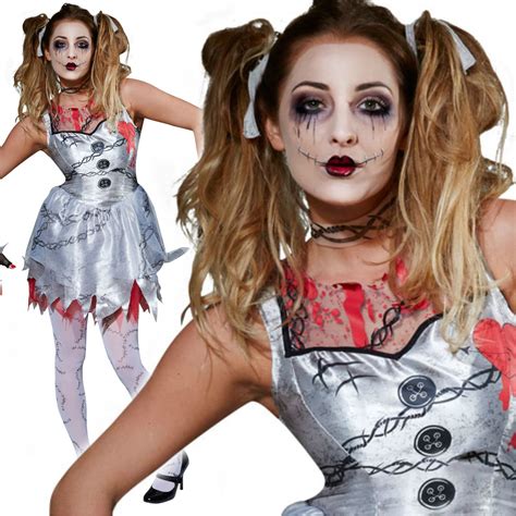 Voodoo Ladies Dead Doll Scary Zombie Halloween Party Fancy Dress ...