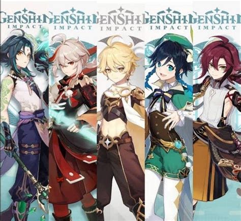 Genshin Impact Anemo Boys Aether,Venti,Kazuha,Xiao,Shikanoin Cartoon ...