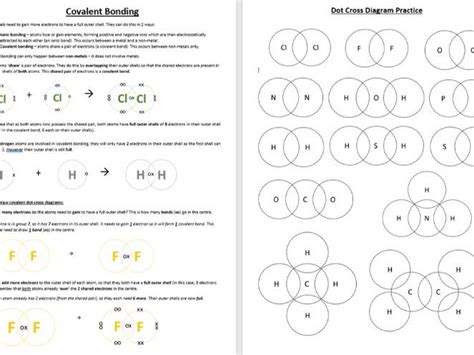 Covalent Bonding Dot-Cross Diagram Worksheet with Answers | Teaching ...