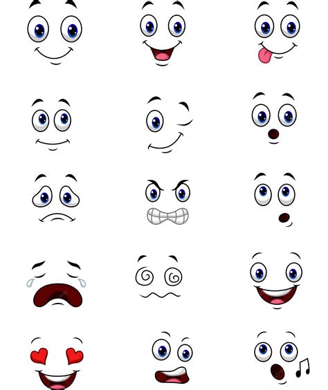 Premium Vector | Cartoon faces expressions collection set