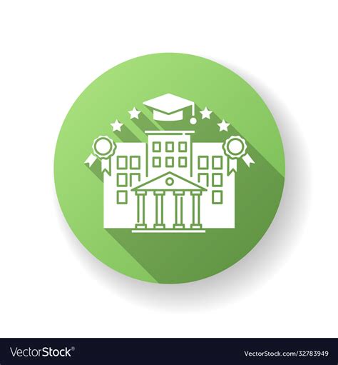 University green flat design long shadow glyph Vector Image