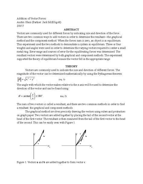 Physics Vector Addition Worksheet