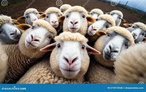 Funny Sheep Take a Selfie on the Farm. Generative Ai Stock Photo ...