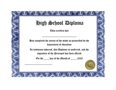 Free Printable High School Diploma Templates [PDF, Word] With Seal