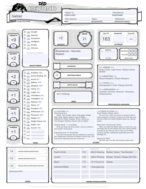 The Best DnD Character Sheets Custom, Online, Printable, 54% OFF