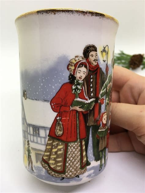 Christmas Mug England Fine Bone China Mug Singing Carolers - Etsy