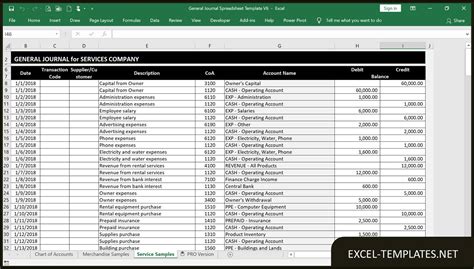 Ledger Excel Template