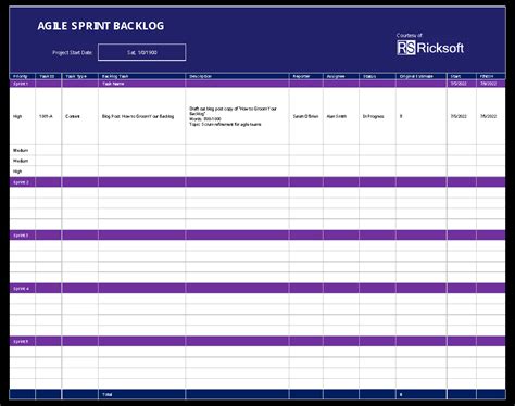 Agile Backlog Template