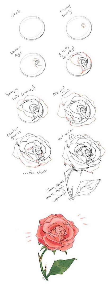 How To Draw A Realistic Rose Step By Step