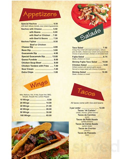 Cancun Mexican bar and grill menu in Waterville, Maine, USA