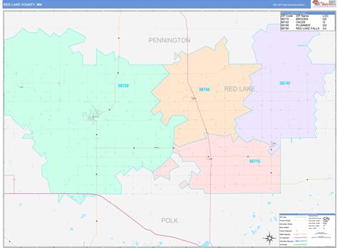 Red Lake County, MN Wall Map Color Cast Style by MarketMAPS - MapSales