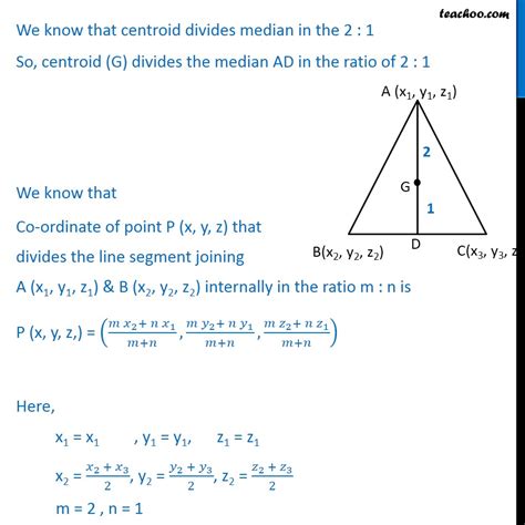 Example 9 - Find coordinates of centroid of triangle - Examples