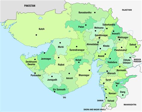 Districts Of Gujarat : History of Formation Gujarat Map