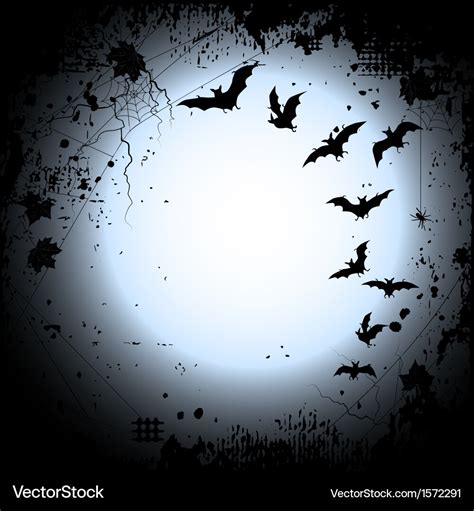 Halloween background with a full moon and bats Vector Image