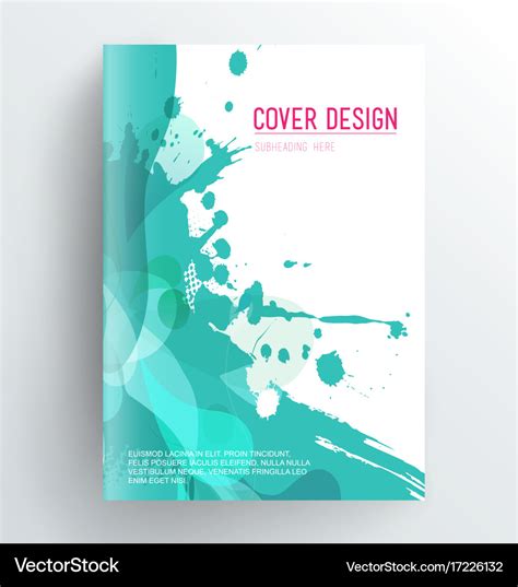 Book cover design template with abstract splash Vector Image