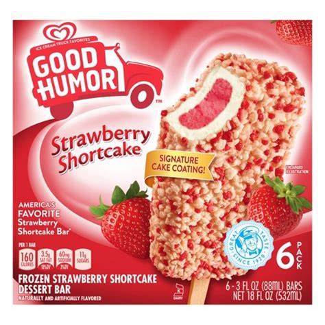 Good Humor Ice Cream & Frozen Desserts Strawberry Shortcake Bar - 6pk ...