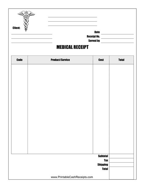 Free Medical Receipt Template