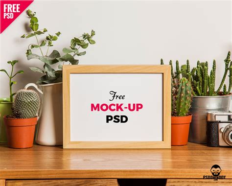 Table Photo Frame Free Mockup PSD | PsdDaddy.com