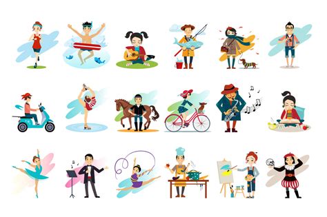 Active lifestyle and Hobbies | People Illustrations ~ Creative Market