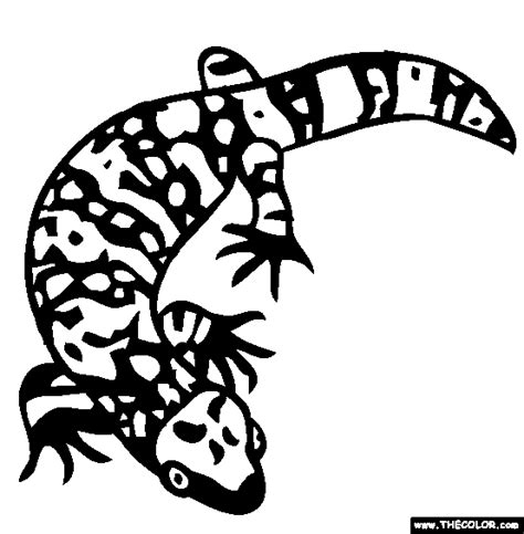 Gila Monster Coloring Page | Free Gila Monster Online Coloring