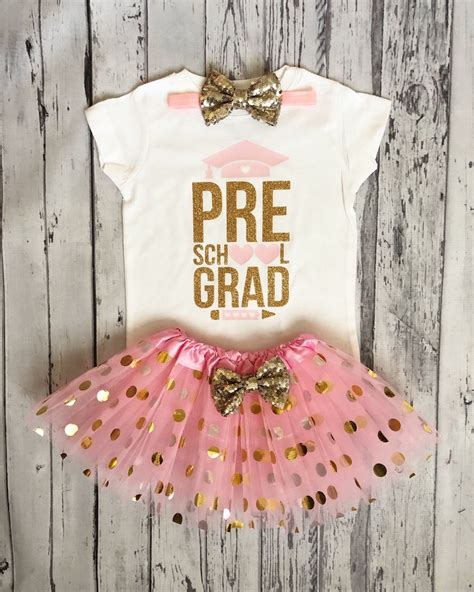 Girls Preschool Graduation Outfit Preschooler Graduate Pre Kindergarten ...