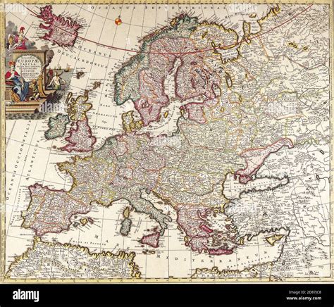 Antike Landkarten der Welt. Karte von Europa. Carl Allard. c 1700 ...