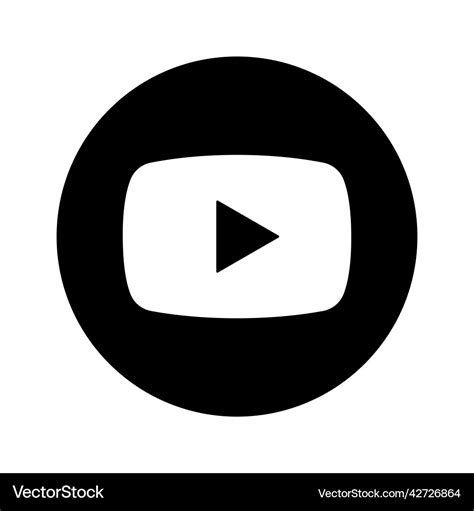 Youtube channel logo social media black icon Vector Image