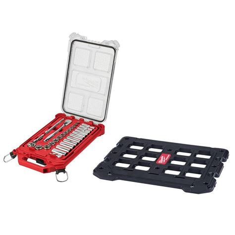 Milwaukee 3/8 in. Drive SAE Ratchet and Socket Mechanics Tool Set with ...