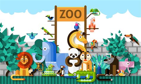 Zoo Background Illustration 427950 Vector Art at Vecteezy