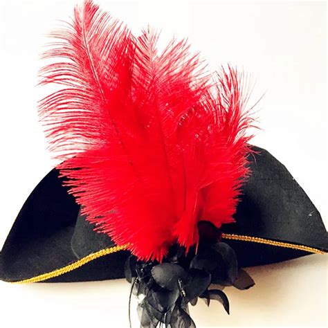 10 colors leather pirate hat mens pirate hat feather caribbean pirate ...