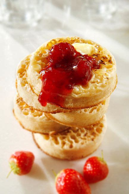 Strawberry jam on buttered crumpets stock photos ……See more delicious ...