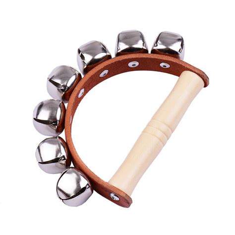 Handbell Hand Bells with 7pcs Jingle Bells Wood Handle Musical ...