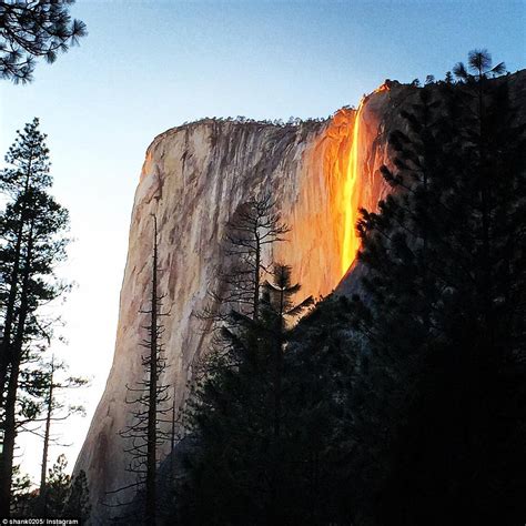 Horsetail Falls in Yosemite National Park's 'firefall phenomenon ...