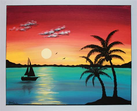 Canvas Painting Ideas Easy Sunset