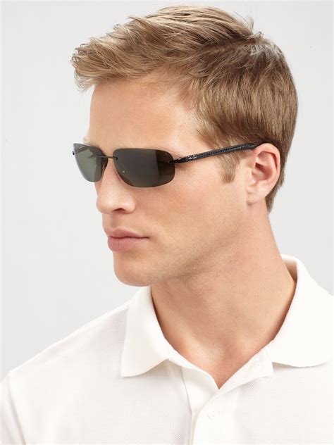 Lyst - Ray-Ban Tech Rimless Metal Sunglasses in Black for Men