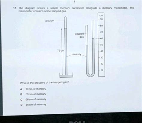 15 The diagram shows a simple mercury barometer alongside a mercury ...